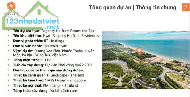 Bán biệt thự biển Hyatt Regency Hồ Tràm gần Casino Hồ TRàm Strip. Lh 0912357447