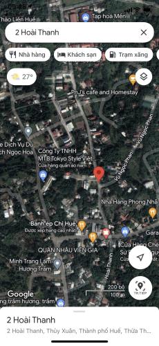 Bán đất 124,8m2 mặt tiền đường Hoài Thanh, phường Thủy Xuân, TP Huế, đối diện KQH sắp đấu