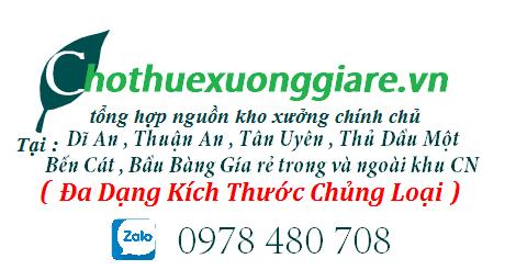 Cho thuê 1.300m2 KHO XƯỞNG mới Thuận An Gía : 50 triệu - 5