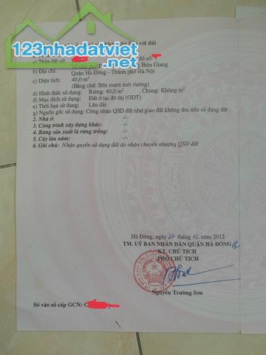 Hàng f0 mới mở bán tại Phú Mỹ-Biên Giang - Hà Đông 40m2 giá chỉ nhỉnh 1 tỉ rẻ nhất thị - 1