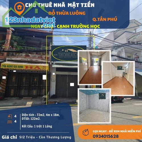 Cho thuê nhà mặt tiền Đỗ Thừa Luông 72m2, 1 Lửng, 12Triệu - NGAY CHỢ - 3