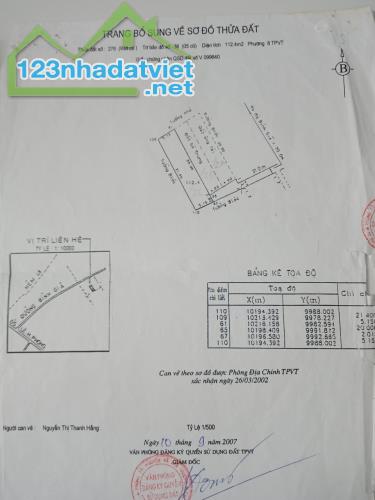 Bán nhà 1T1L Bình Giã p8 đẹp dt 5.2x21=112m,Hẻm 5m sân để ô tô giá 5.75ty