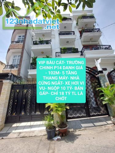 KHU VIP BÀU CÁT P14- 105M- 5 TẦNG THANG MÁY- MỚI CỨNG- GẤP BÁN GIÁ TỐT- 1X TỶ