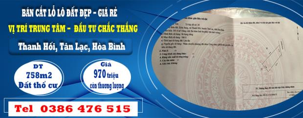 BÁN CẮT LỖ LÔ ĐẤT ĐẸP, GIÁ RẺ TẠI THANH HỐI, TÂN LẠC,  HOÀ BÌNH - MUA LÀ THẮNG - 2