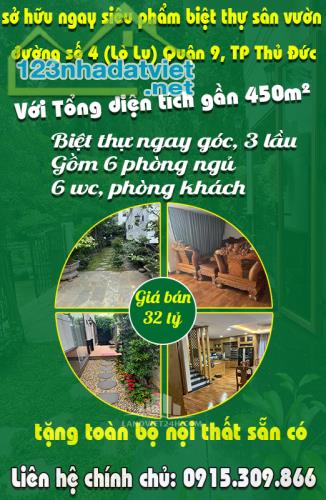 sở hữu ngay siêu phẩm biệt thự sân vườn đường số 4 (Lò Lu) Quận 9, TP Thủ Đức