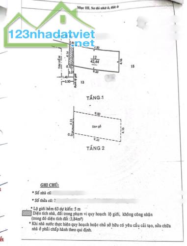 kẹt nợ ngân hàng Acb nên bán nhà hẻm 647 Lạc Long Quân, 4,1x10m, 2 tầng giá 4,5 tỷ TL - 1