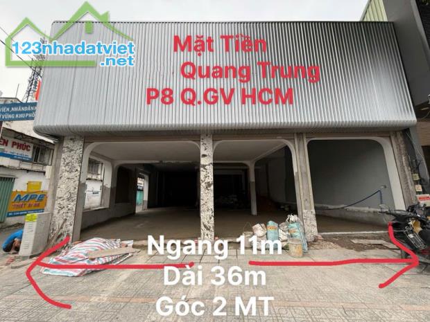 HẠ VỀ 4X TỶ ~ 396M2  BÁN NHÀ GÓC 2MTKD ĐỈNH ĐƯỜNG QUANG TRUNG P8 GÒ VẤP