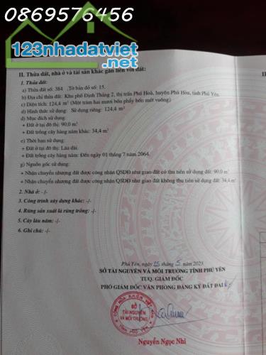 BÁN ĐẤT Ở ĐÔ THỊ NGAY THỊ TRẤN PHÚ HOÀ, PHÚ YÊN CHỈ 350TR - 1