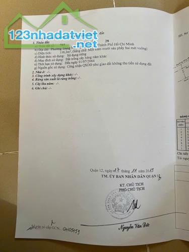 CHỈ 5.2 TỶ ĐẤT HXH (10x23) Q12 -TRUNG MỸ TÂY 17 - NGAY NGÃ TƯ AN SƯƠNG