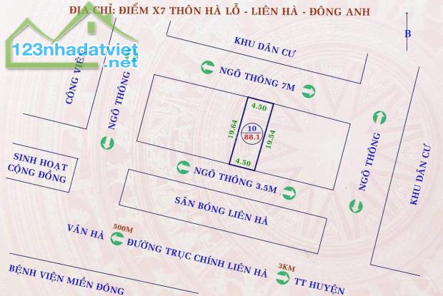 BÁN ĐẤT THỔ CƯ MẶT TIỀN TRUNG TÂM LIÊN HÀ – ĐÔNG ANH - 4