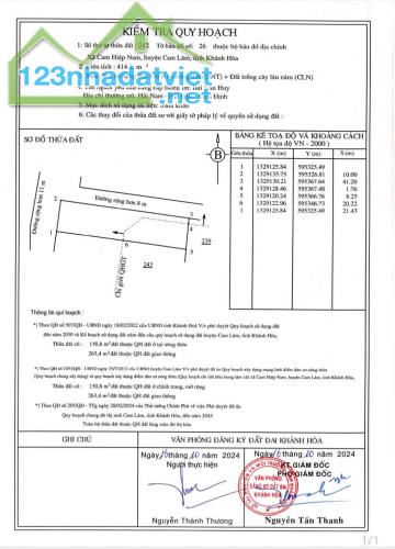 ĐẤT ĐẸP – GIÁ TỐT  – BÁN GẤP LÔ ĐẤT 2 MẶT TIỀN  tại Cam Hiệp Nam, Cam Lâm, Khánh Hòa