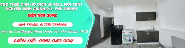 Chính Chủ Cho Thuê Căn Hộ Dịch Vụ Full Nội Thất Hot Nhất Khu Vực Nguyễn Đình Chính-P11 - 5