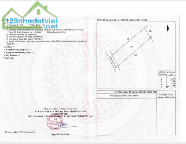 Bán 1496m2 đất sát Vành Đai 3 xã Long Tân Nhơn Trạch - Đồng Nai 5 tỷ TL mạnh - 2