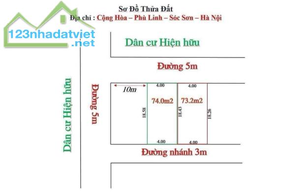 Bán 74m2 đất Phù Linh, Sóc Sơn đất hai mặt tiền 4m ô tô tránh giá nhỉnh tỷ xíu - 3