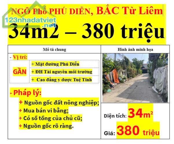 HƠN 300 TRIỆU ĐÃ CÓ NGAY ĐẤT ở NAM TỪ LIÊM – Ngay phố Phú DIỄN - 2