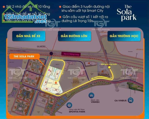 Mở bán Sola park G5-G6 - 1PN-2PN-3PN DT:59m2 Giá 3.3tỷ Vay 0Đ 30T 2 Toà Cuối Cùng Vinhomes - 4