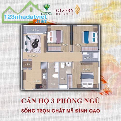 GLORY HEIGHTS CĂN HỘ 3PN - 81M2 CÒN 4.2 TỶ, VAY 70% MIỄN GỐC - LÃI, BÀN GIAO 2024 - 1