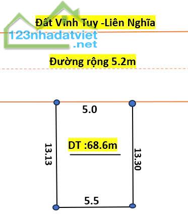 Bán đât vĩnh tuy liên nghĩa  thông số đẹp không tỳ vết diện tích 68.6m nở hậu giá đầu tư - 4