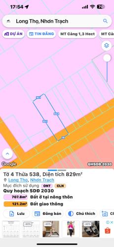 Cần bán gấp lô đất mặt tiền đường Hương Lộ 12 - Bà Ký xã Long Thọ  DT 830m2 - 2