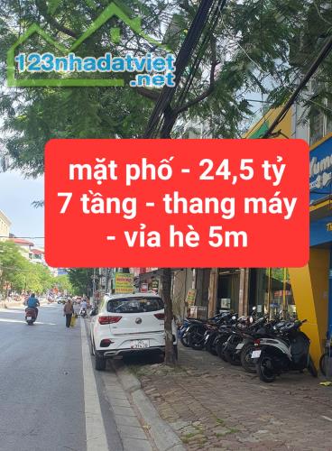 LẠC LONG QUÂN - mặt phố, 7 tầng, thang máy - vỉa hè 5m - 0859990768