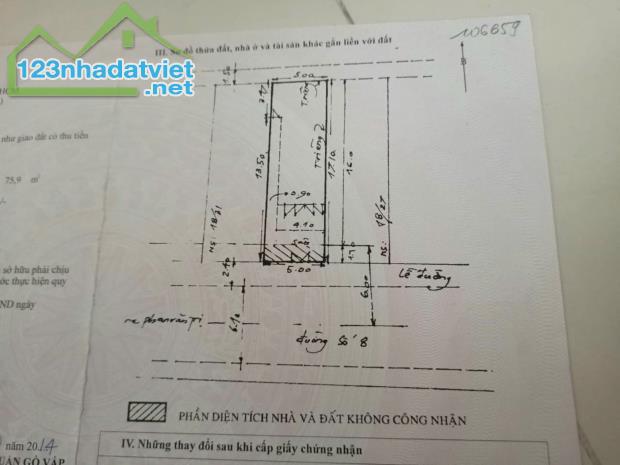 GÒ VẤP, BÁN NHÀ LÊ THỊ HỒNG, KHU CHỢ CC26, DT 5x17m ĐƯỜNG 8M - 5