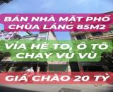 BÁN NHÀ MẶT PHỐ CHÙA LÁNG ĐỐNG ĐA 85M2 - 3 TẦNG - MT 4M - GIÁ CHÀO 20 TỶ(THƯƠNG LƯỢNG TỐT)