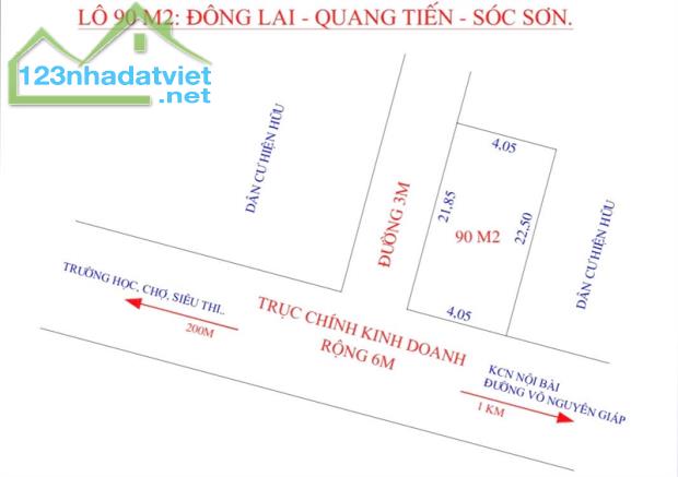 Đất Trục Chính 90m tại Đông Lai - Quang Tiến - Sóc Sơn. Đường oto Tránh + Lô Góc - 4