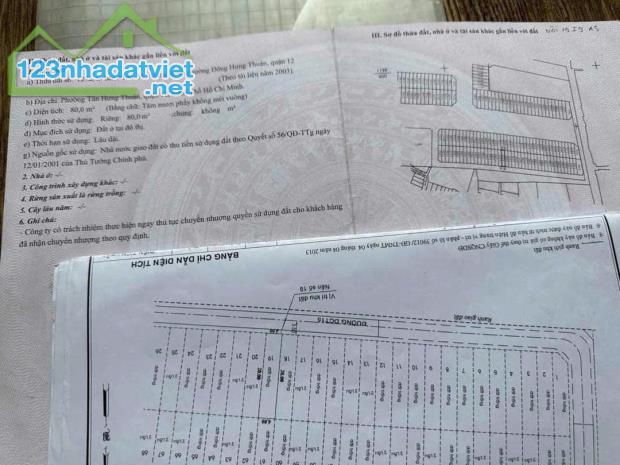 Bán đất (4x20) khu dân cư an sương, P. Tân Hưng Thuận, Quận 12 giá 6.5 tỷ - 2