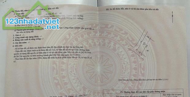 BÁN ĐẤT TẠI XÃ KIM CHUNG ĐÔNG ANH GIÁ CỰC CHẤT 6 TỶ VND 85M2 MẶT TIỀN 5.4M - 1