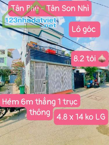 NHÀ ĐẸP LÔ GÓC - HXH THÔNG THẲNG 1 TRỤC - 2 TẦNG - N4.8*14 - Full NT CHỈ 8.2 TỶ TL