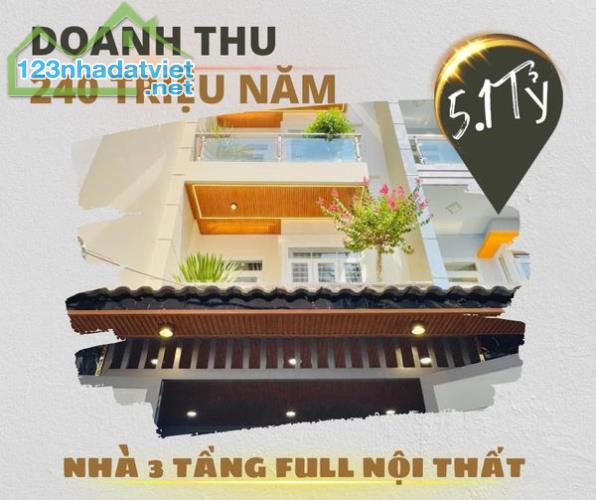 Bán nhà quận tân bình,45m2,trệt lầu & sân thượng,doan thu 240tr năm,full NT