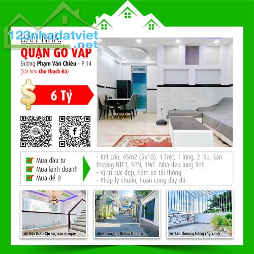 ✅  Bán gấp nhà 5PN, HXH, vị trí vàng Phạm Văn Chiêu, Gò Vấp - Giá 6 tỷ