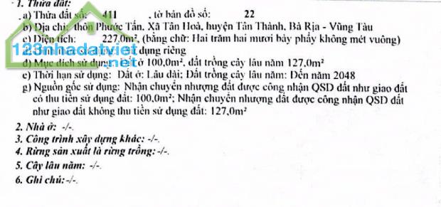 CHỦ CẦN BÁN GẤP ĐẤT BÀ RỊA VŨNG TÀU GIÁ 50TY