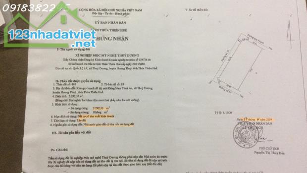 Bán 2.292,53m2 đất (72,6m x 31,57m) (3 mặt tiền) Khu Quy Hoạch Đô Thị Mới Đông Nam Thủy An