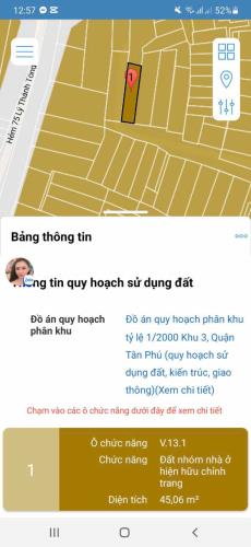 NHÀ 3 TẦNG - DT44M2 - LŨY BÁN BÍCH - QUẬN TÂN PHÚ - SHR - KHÔNG QUY HOẠCH - NHÍCH 4 TỶ