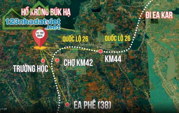 BÁN GẤP LÔ ĐẤT 2 MẶT ĐƯỜNG NHỰA KM42 QUỐC LỘ 26 SIÊU ĐẸP, GIÁ SỐC - 4