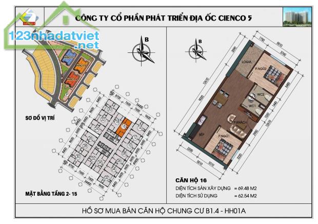 Chính chủ cần bán căn hộ 70m tầng 11, full nội thất mới tại tòa HH01A KĐT Thanh Hà Cienco