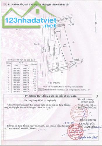 Bán  lô đất  2 MT Nguyễn  Thị  Thử  Xã Xuân Thới Thượng Hóc Môn  DT  1108m - 1