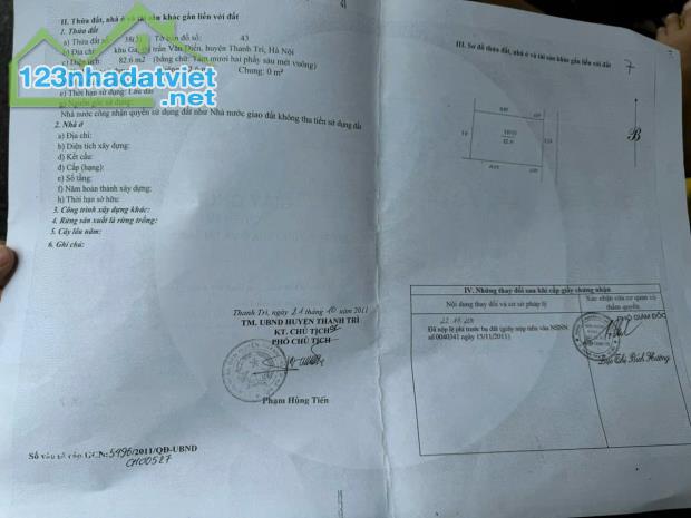 Bán nhà Văn Điển, Thanh Trì, Tổng diện tích 85m2 x 4 tầng. Ngõ ô tô tránh trung tâm hành - 2