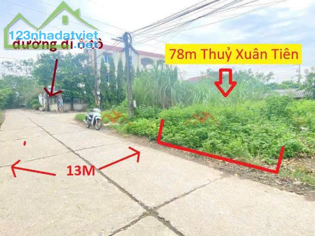 BÁN LÔ ĐẤT GIÁ ĐẦU TƯ 1TY9 ĐẤT TẠI THỦY XUÂN TIÊN-CHƯƠNG MỸ D/T:78M