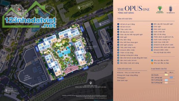 Thông tin 30 căn hộ 3PN tại The Opus One, VinHomes, Quận 9