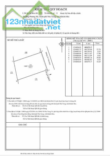 Cần bán lô đất mặt tiền đường Tô Vĩnh Diện, P. Phương Sài, TP Nha Trang, DT 532m2