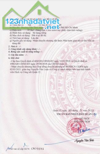 LÔ GÓC 2 MẶT TIỀN KDC TÂN TIẾN, P. TÂN THỚI HIỆP, QUẬN 12 GIÁ RẺ 6 TỶ - 1