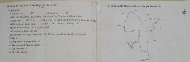 Đất Chính Chủ, Full Thổ Cư Tại Mặt Tiền Quốc Lộ 14H, Duy Xuyên, Quảng Nam, Giá Chỉ 4.8 tỷ - 4