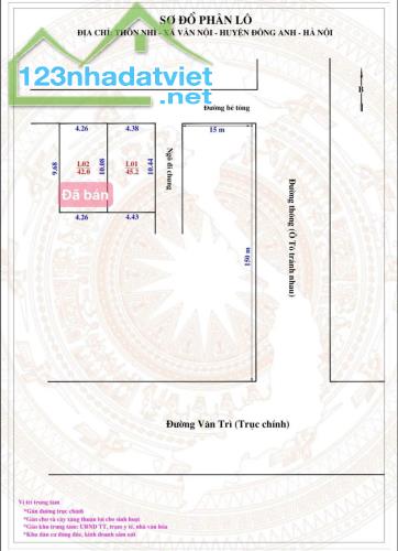 BÁN ĐẤT TẠI XÃ VÂN NỘI, ĐÔNG ANH, HÀ NỘI, GIÁ ƯU ĐÃI 3 TỶ VND, DIỆN TÍCH 46 M2 HOT! - 2