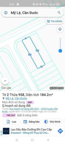 Cần bán gấp lô đất MT nhựa 7m KDC Mỹ Lệ, dt 184m2, giá 1ty260, shr - 1