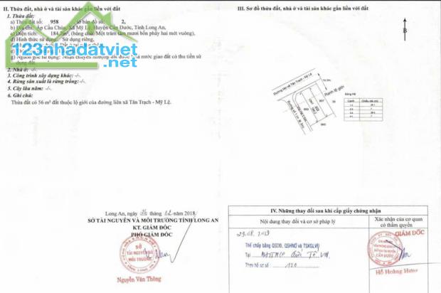 Cần bán gấp lô đất MT nhựa 7m KDC Mỹ Lệ, dt 184m2, giá 1ty260, shr