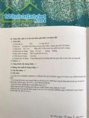 Bán nhà đang cho thuê 6tr/th ở gần BV Đa Khoa Hóc Môn, SỔ HỒng đầy đủ 830Tr