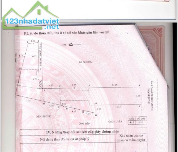 Bán nhà 2 tầng vị trí đẹp 176m2 mặt đường Hai Bà Trưng, An Biên, Lê chân, Hải Phòng. 28,5