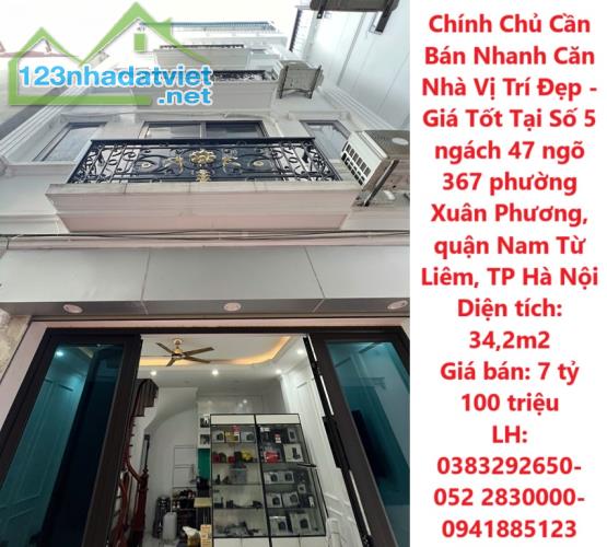 Chính Chủ Cần Bán Nhanh Căn Nhà Vị Trí Đẹp - Giá Tốt Tại quận Nam Từ Liêm, TP Hà Nội